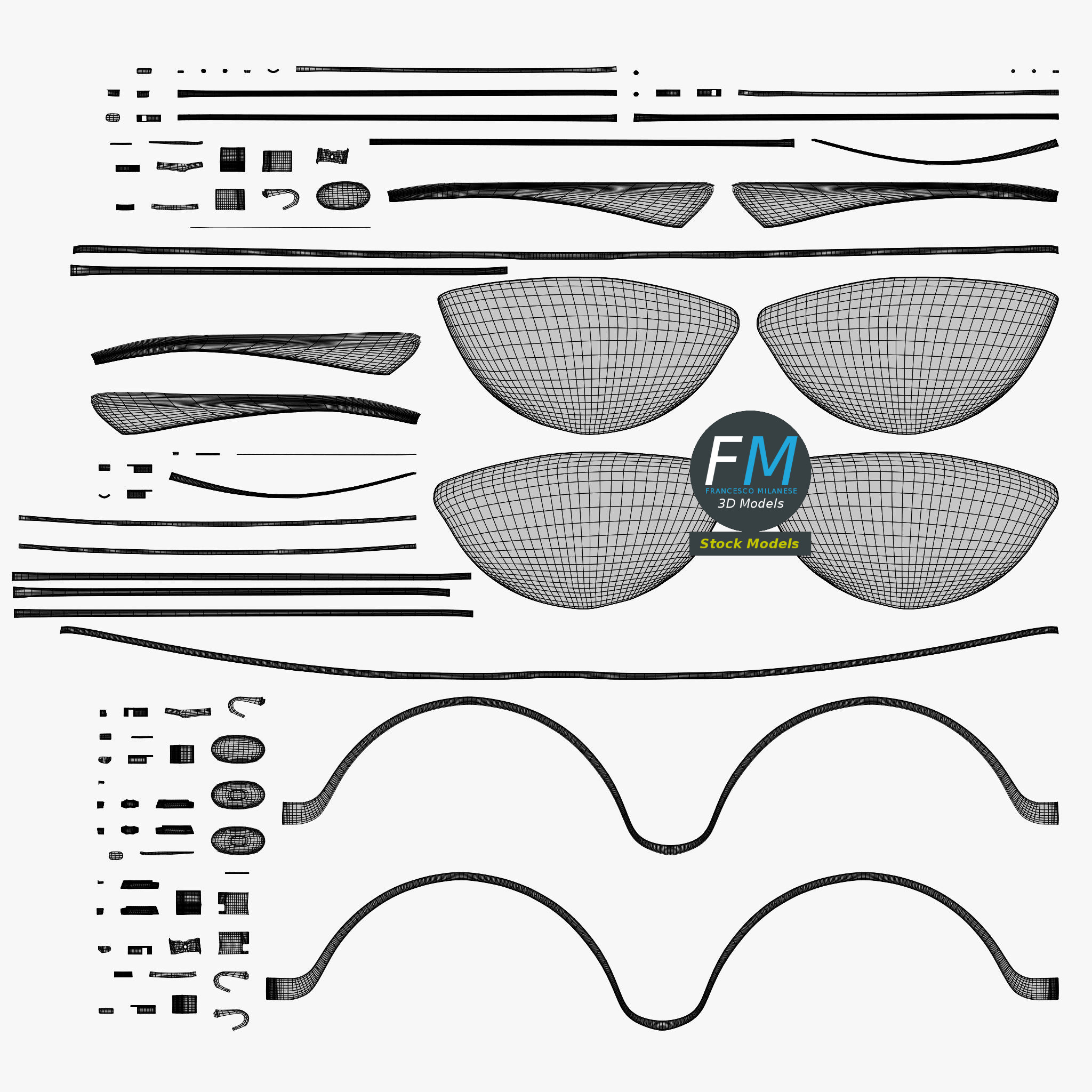 3D-Modell - Half-Eye-Sonnenbrille - 11 3D-Modell - Half-Eye-Sonnenbrille - 11