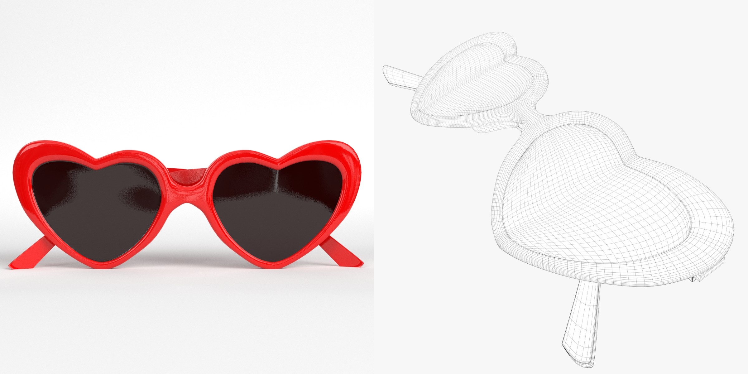 3D-Modell - Herzförmige Sonnenbrille