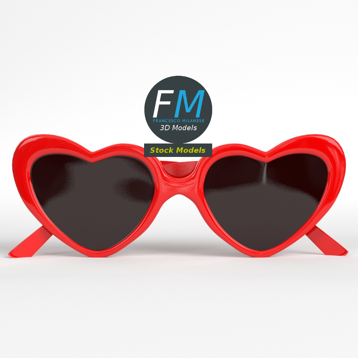 3D-Modell - Herzförmige Sonnenbrille - 01
