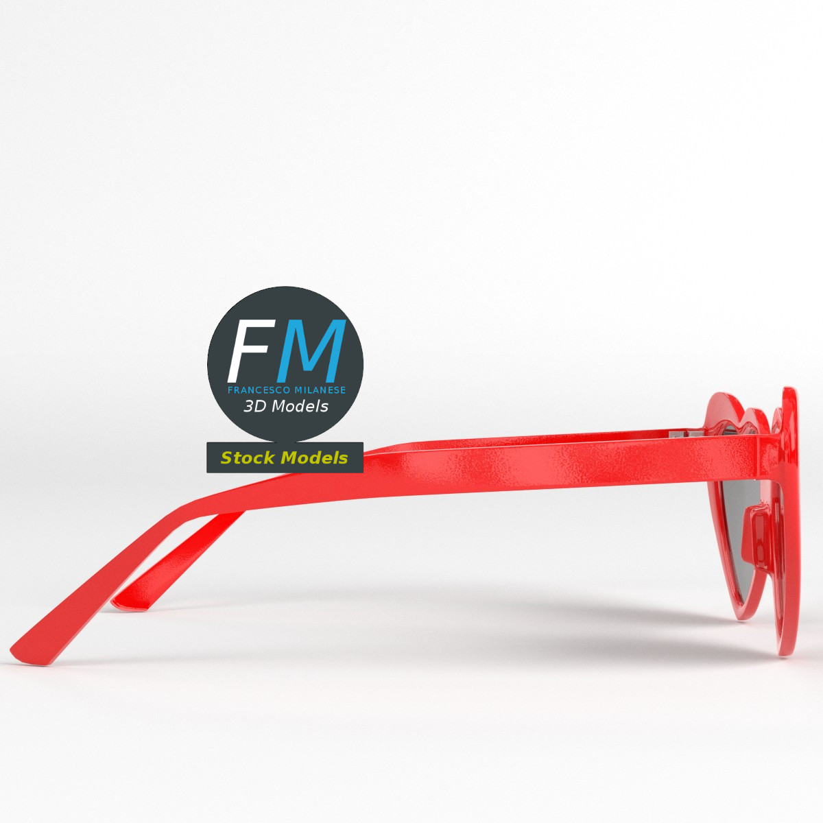 3D-Modell - Herzförmige Sonnenbrille - 03