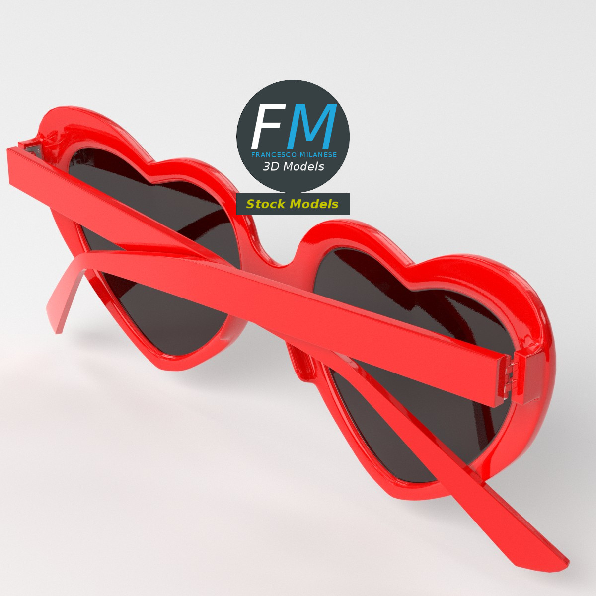 3D-Modell - Herzförmige Sonnenbrille - 05
