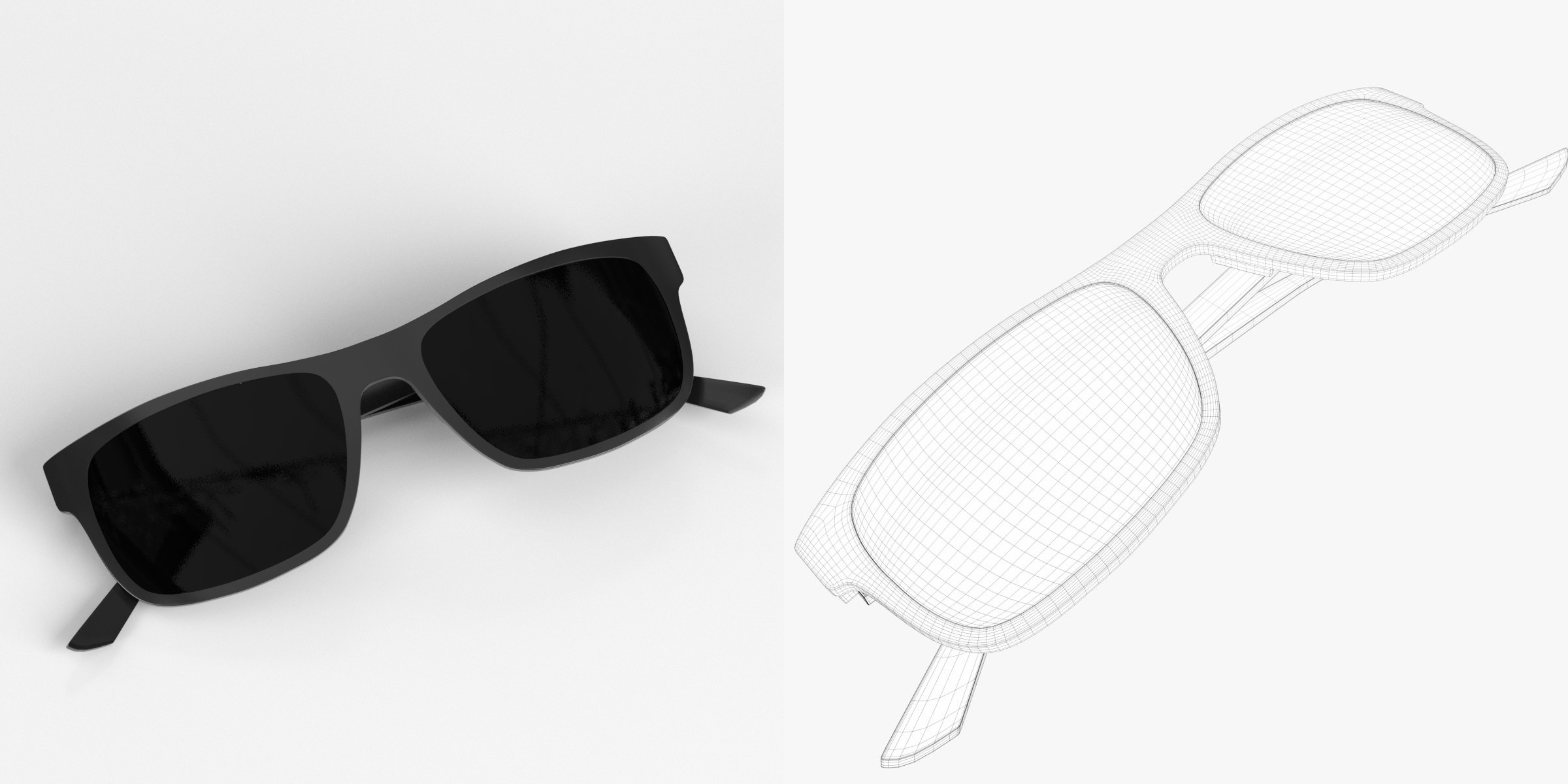 3D-Modell - Rechteckige Sonnenbrille
