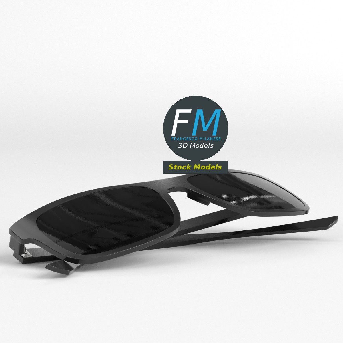3D-Modell - Rechteckige Sonnenbrille - 03
