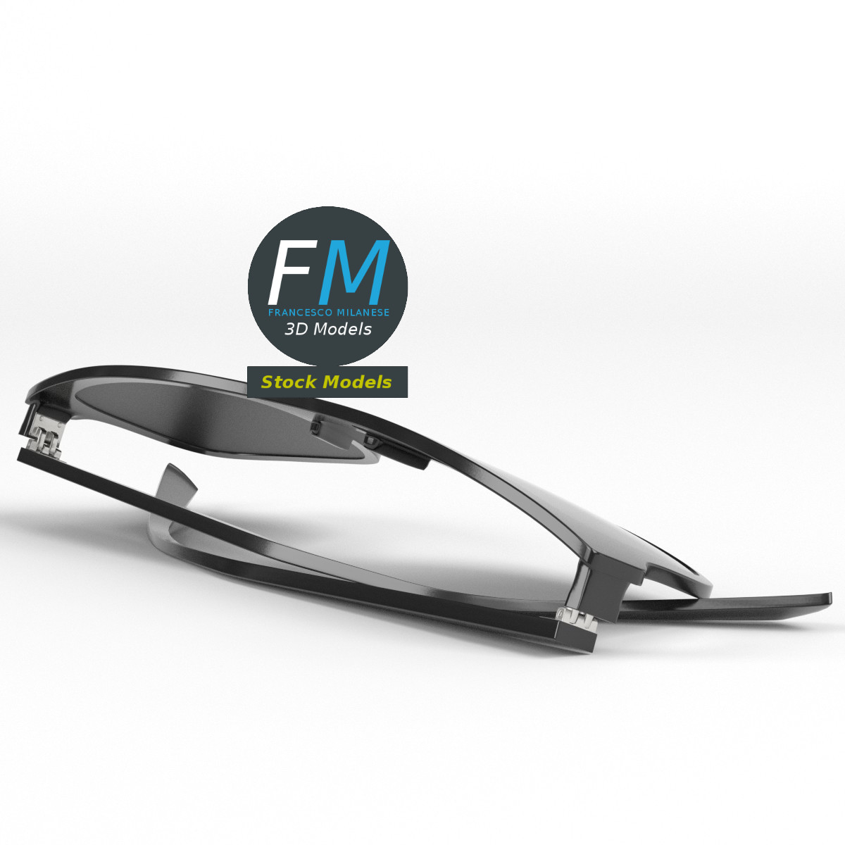 3D-Modell - Rechteckige Sonnenbrille - 04