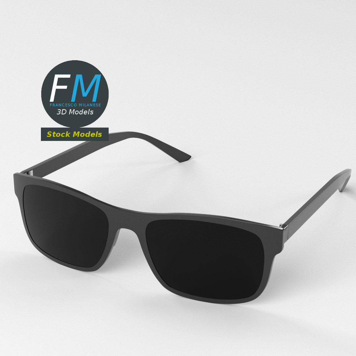 3D-Modell - Rechteckige Sonnenbrille - 05