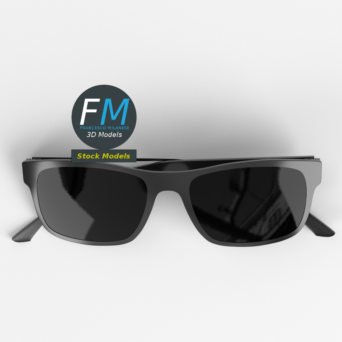 3D-Modell - Rechteckige Sonnenbrille - 06
