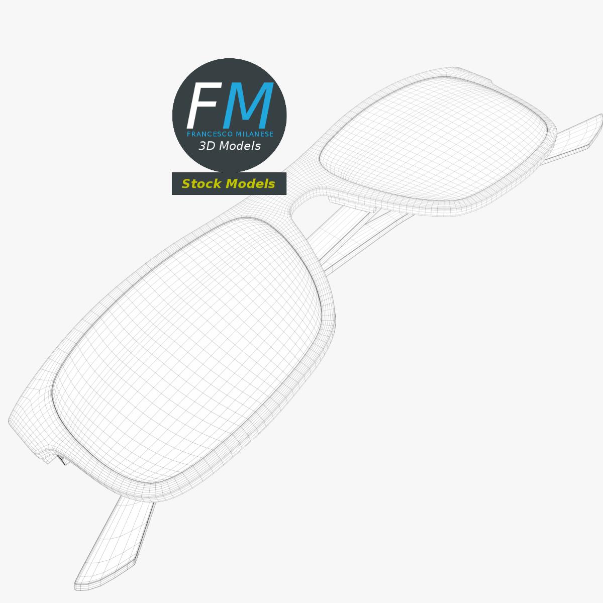 3D-Modell - Rechteckige Sonnenbrille - 07