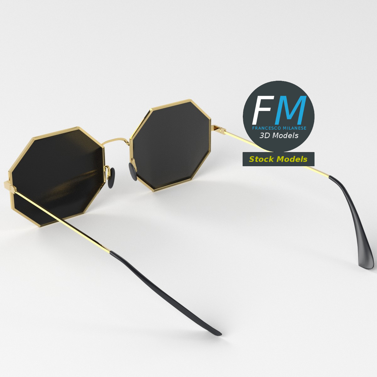 3D-Modell - Achteckige Sonnenbrille - 05