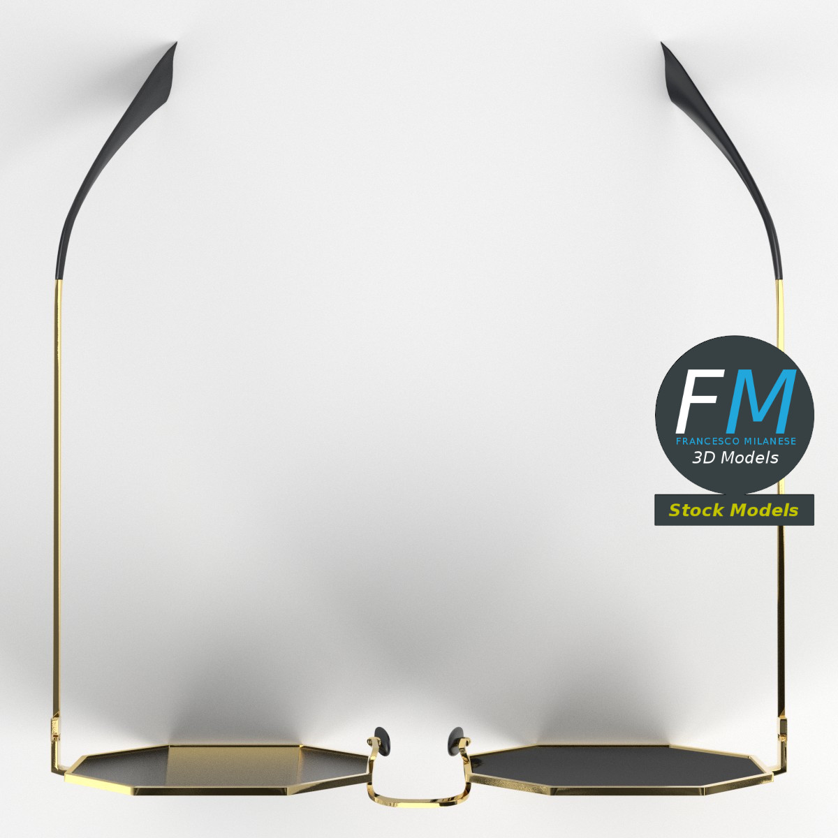 3D-Modell - Achteckige Sonnenbrille - 06
