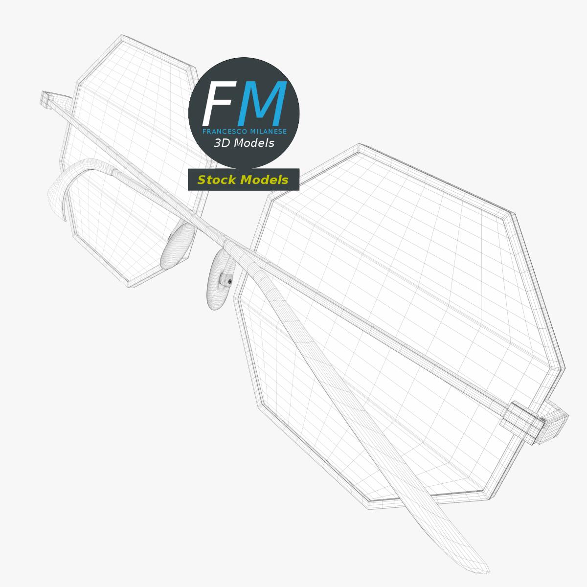 3D-Modell - Achteckige Sonnenbrille - 07