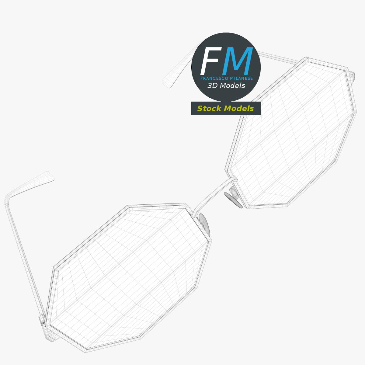 3D-Modell - Achteckige Sonnenbrille - 08