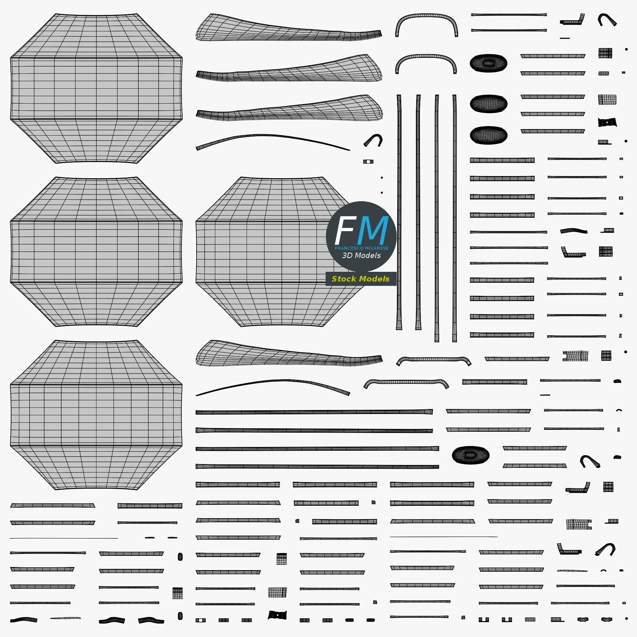 3D-Modell - Achteckige Sonnenbrille - 11 3D-Modell - Achteckige Sonnenbrille - 11