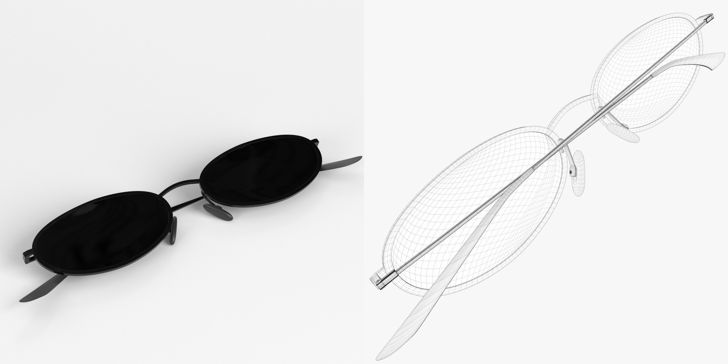 3D-Modell - Ovale Sonnenbrille