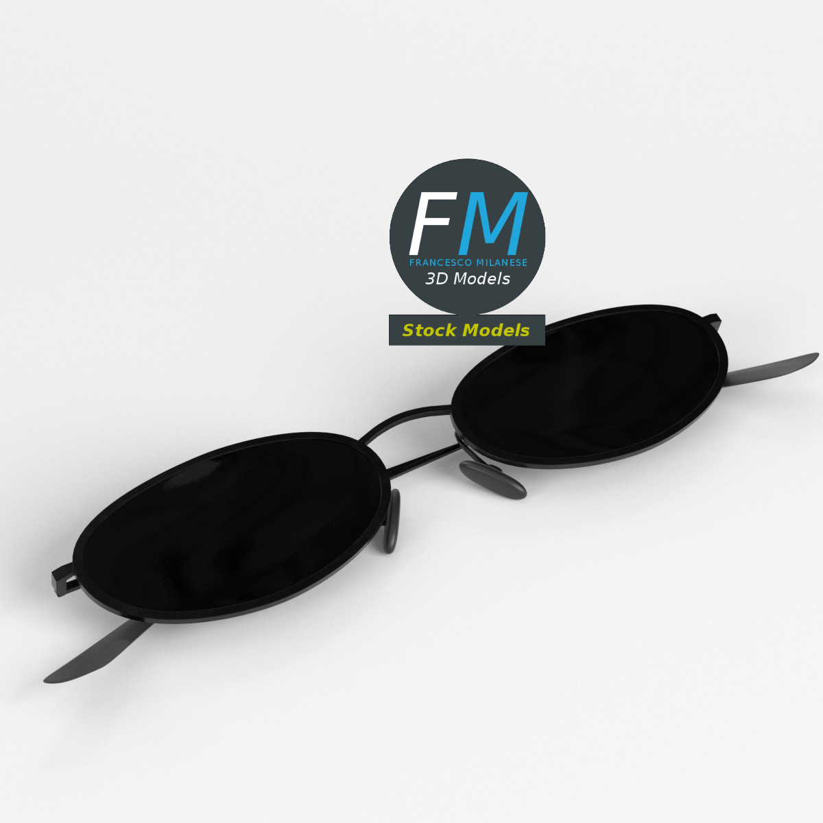 3D-Modell - Ovale Sonnenbrille - 01