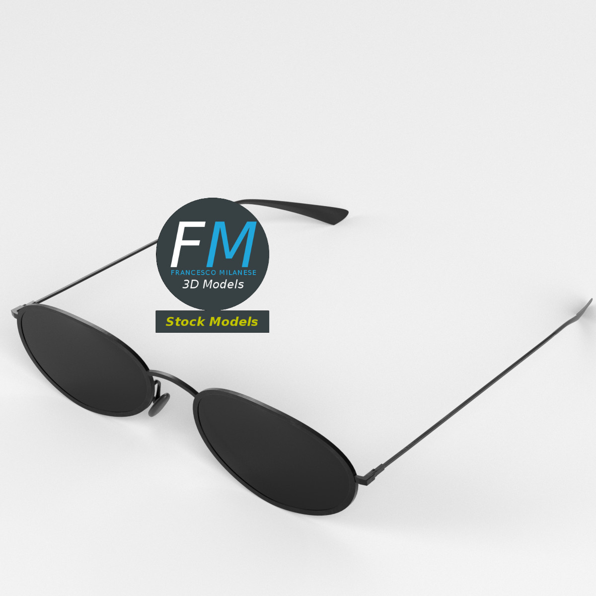 3D-Modell - Ovale Sonnenbrille - 02