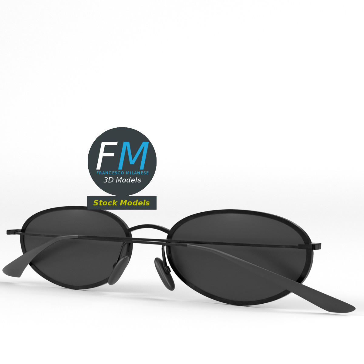 3D-Modell - Ovale Sonnenbrille - 04