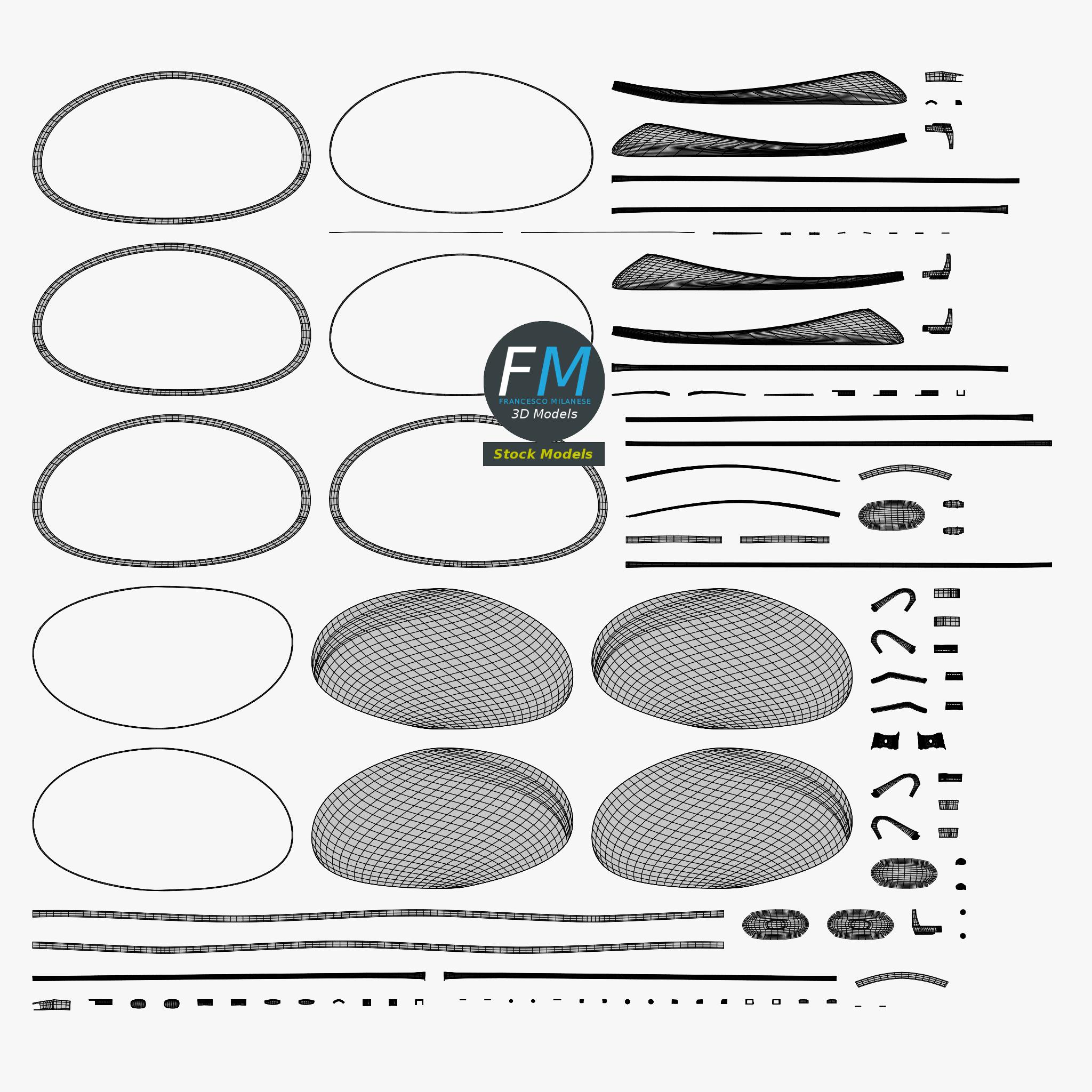 3D-Modell - Ovale Sonnenbrille - 11 3D-Modell - Ovale Sonnenbrille - 11