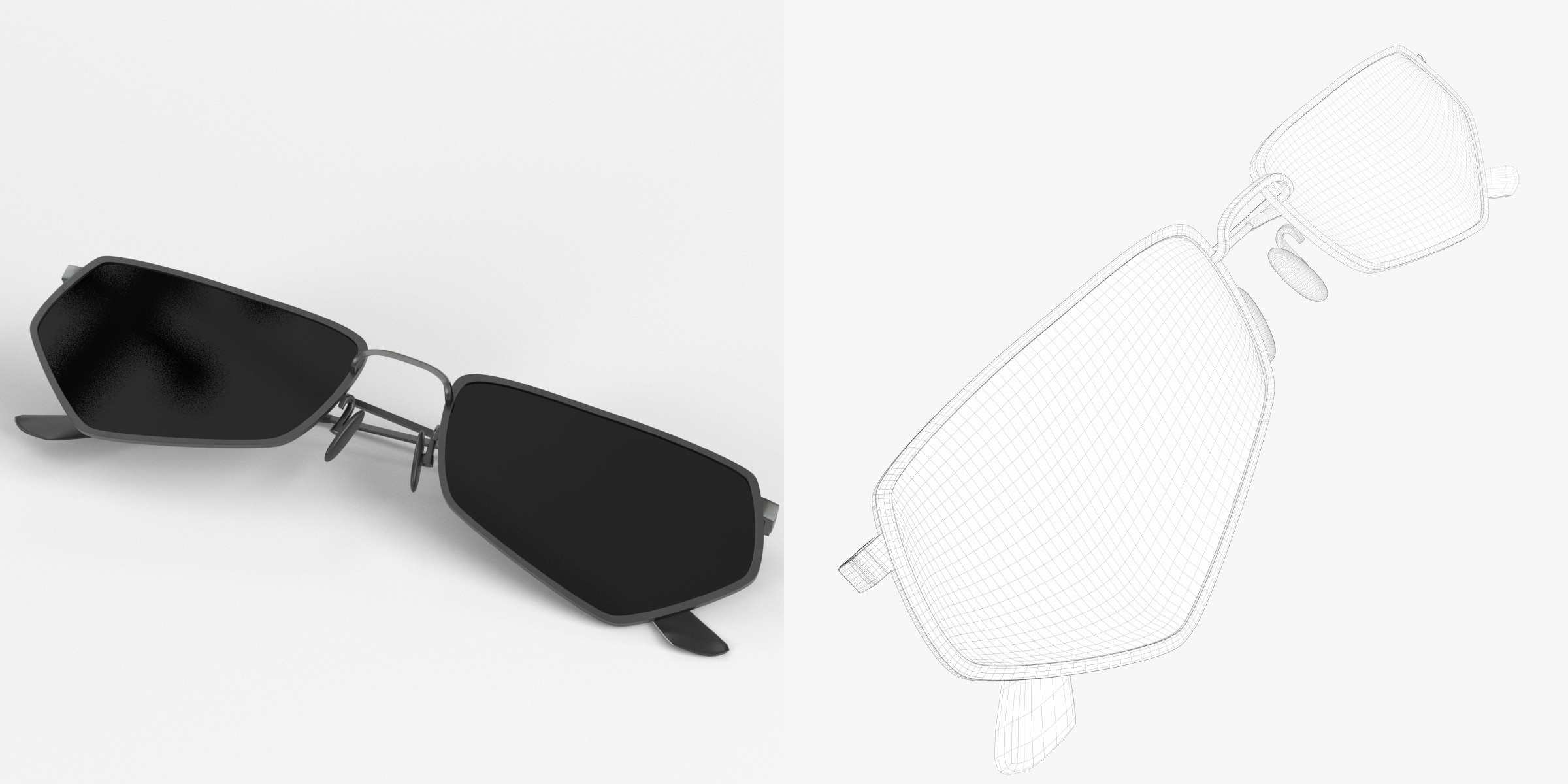 3D-Modell - Fünfeckige Sonnenbrille