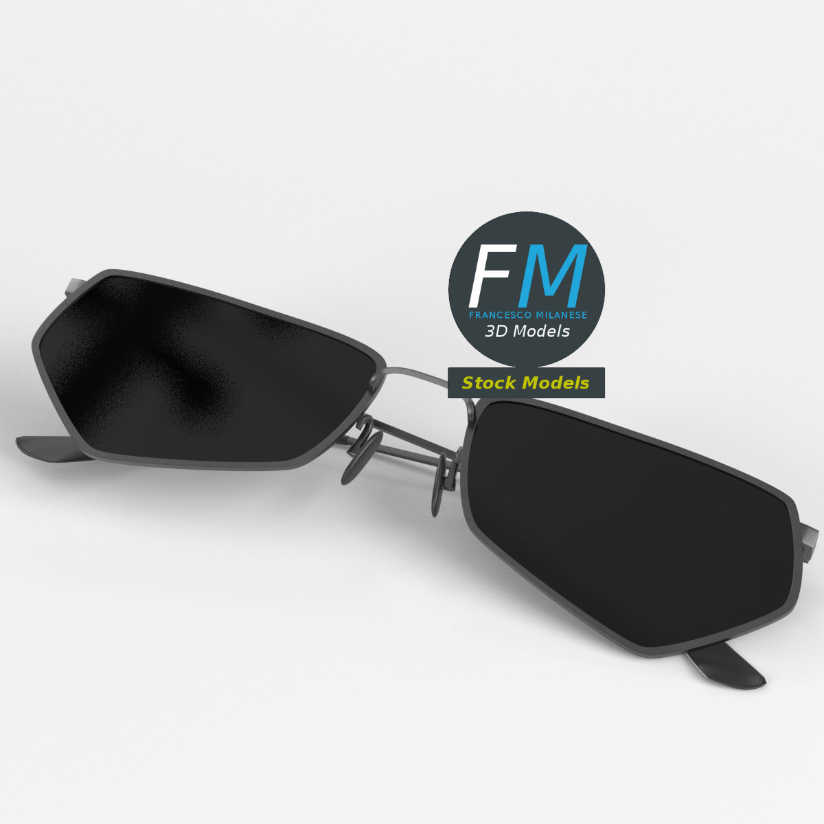3D-Modell - Fünfeckige Sonnenbrille - 01