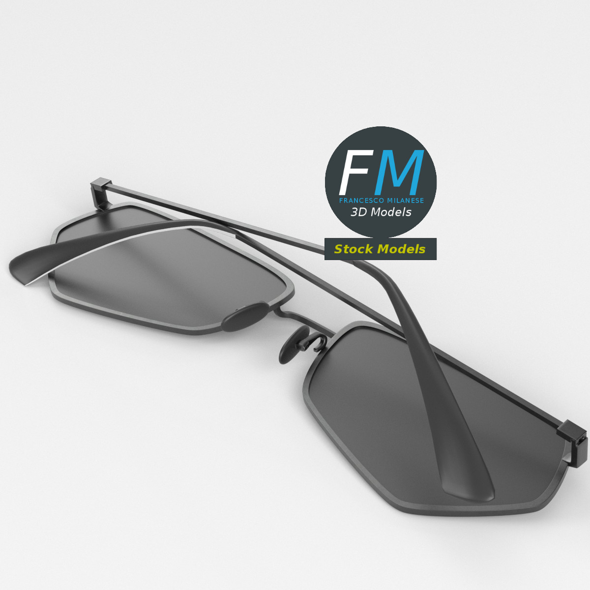 3D-Modell - Fünfeckige Sonnenbrille - 02
