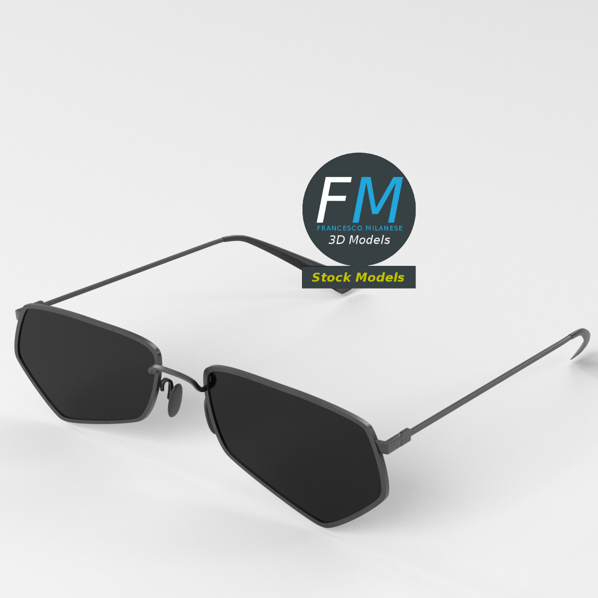 3D-Modell - Fünfeckige Sonnenbrille - 05