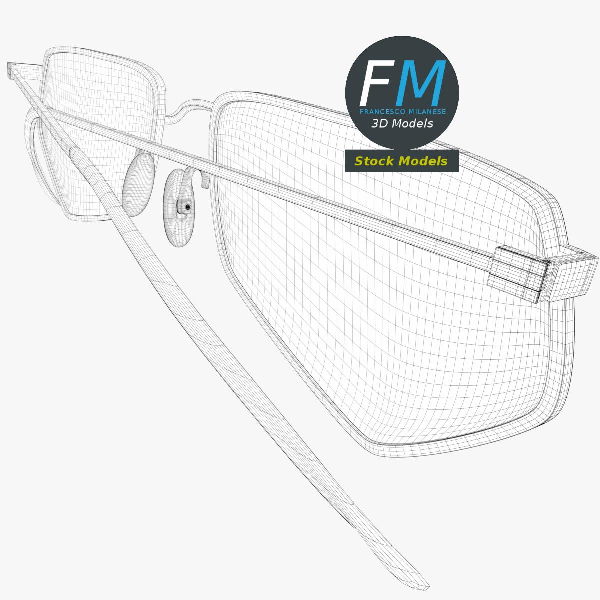 3D-Modell - Fünfeckige Sonnenbrille - 08