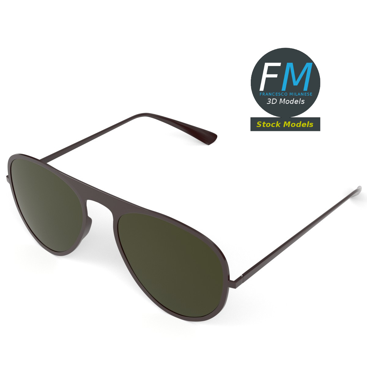 3D-Modell - Piloten-Sonnenbrille - 02