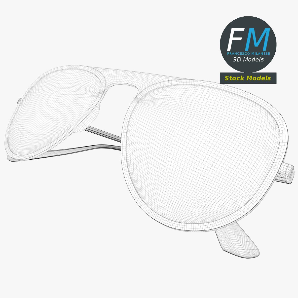 3D-Modell - Piloten-Sonnenbrille - 07