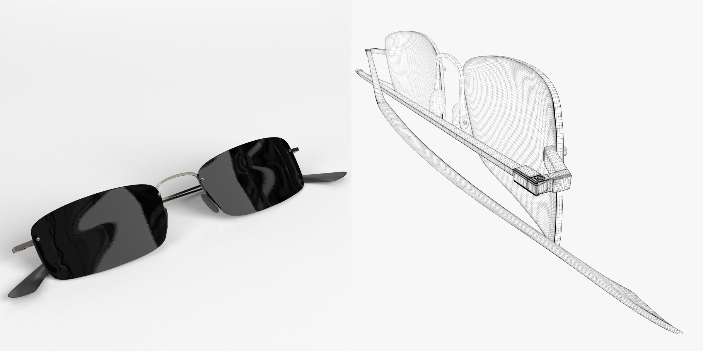 3D-Modell - Randlose Sonnenbrille