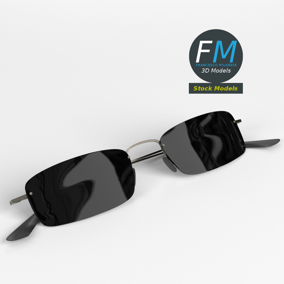 3D-Modell - Randlose Sonnenbrille - 01