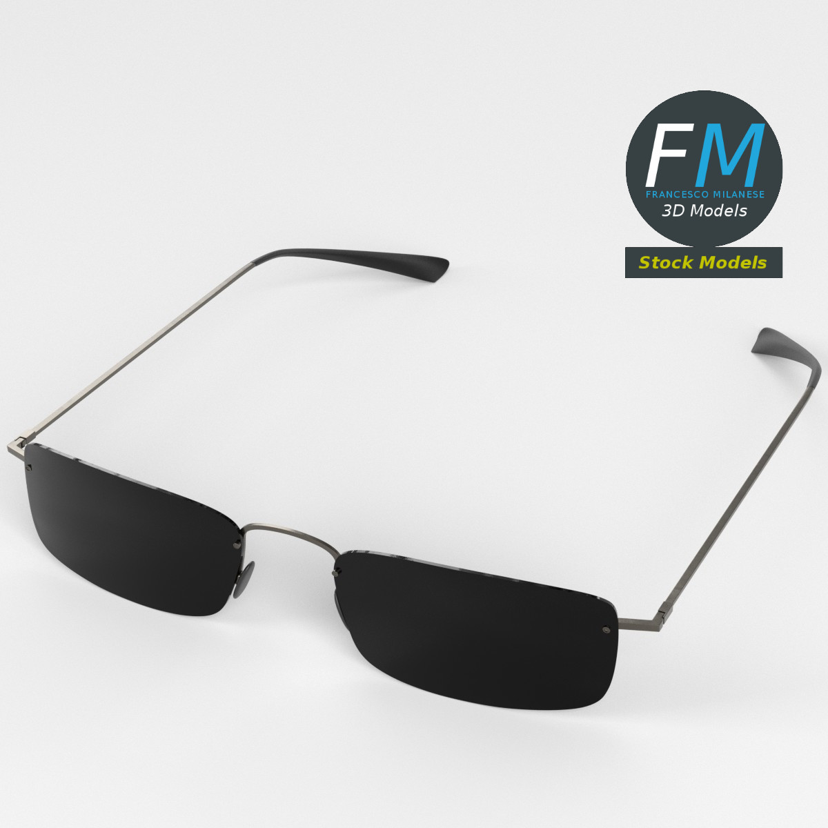 3D-Modell - Randlose Sonnenbrille - 02