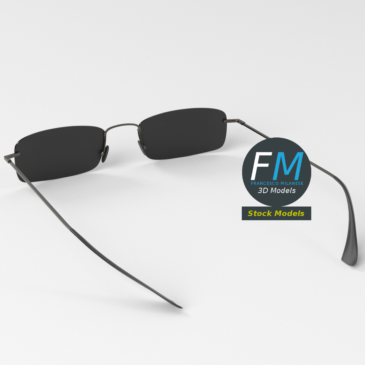 3D-Modell - Randlose Sonnenbrille - 05
