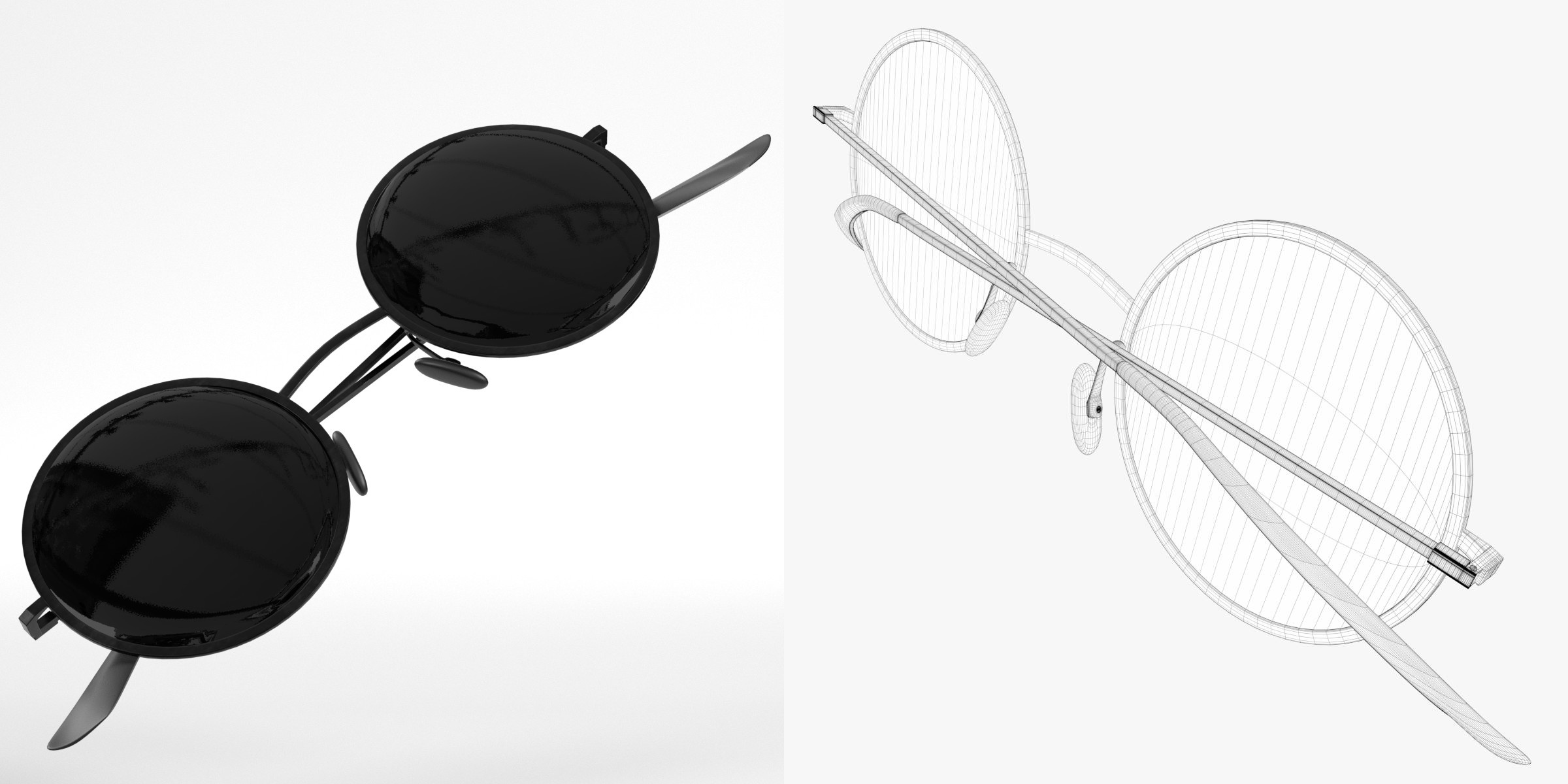 3D-Modell - Runde Sonnenbrille