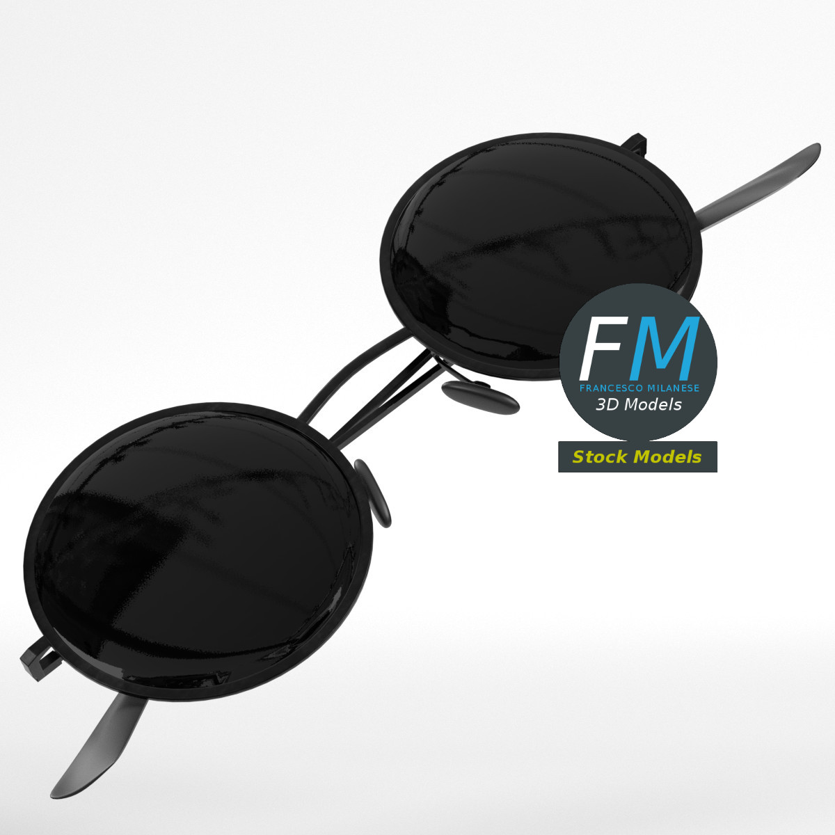 3D-Modell - Runde Sonnenbrille - 01