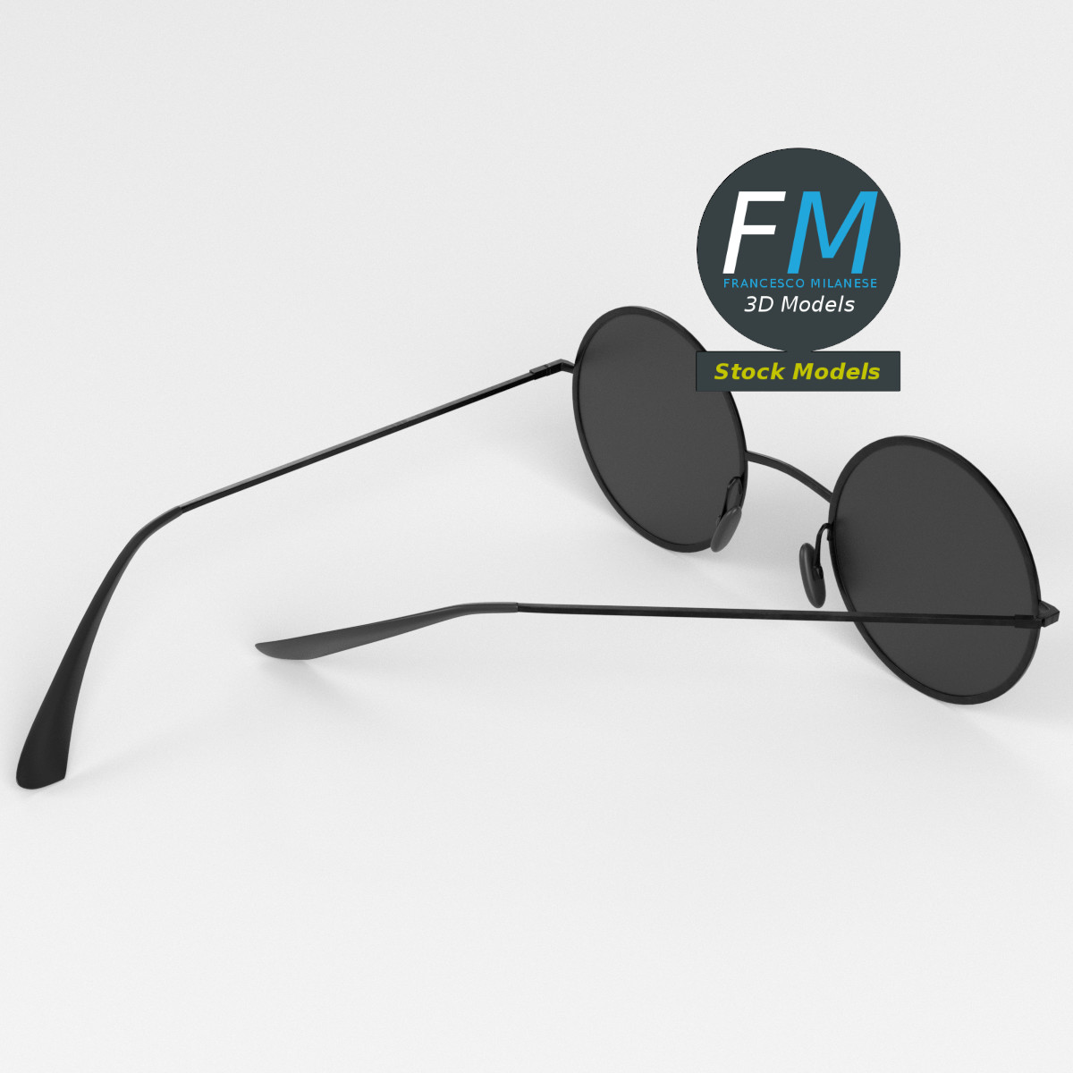 3D-Modell - Runde Sonnenbrille - 02
