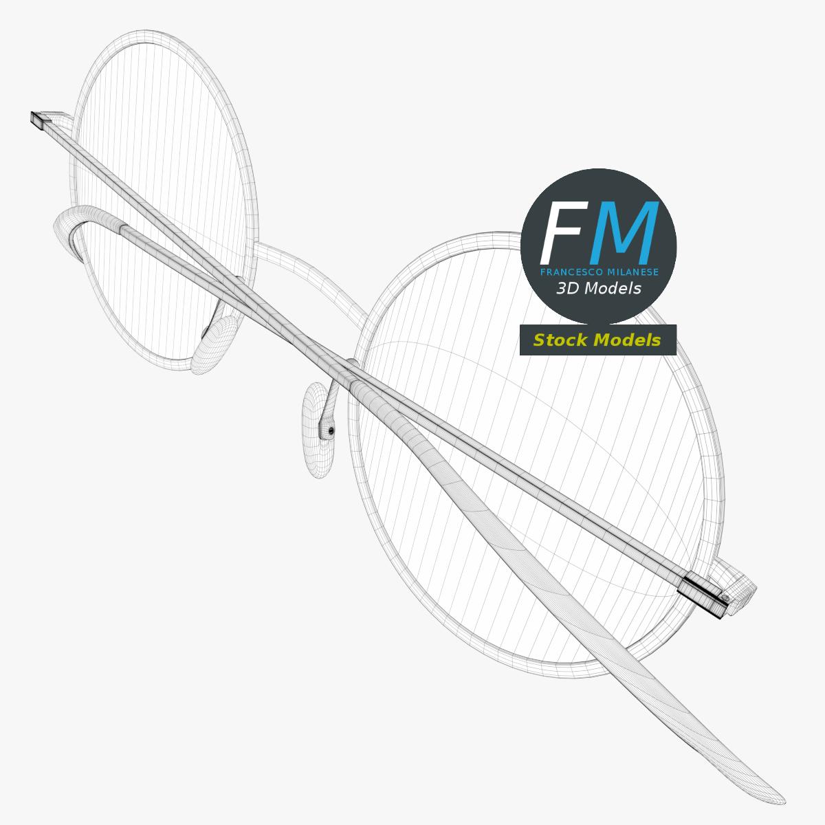 3D-Modell - Runde Sonnenbrille - 07