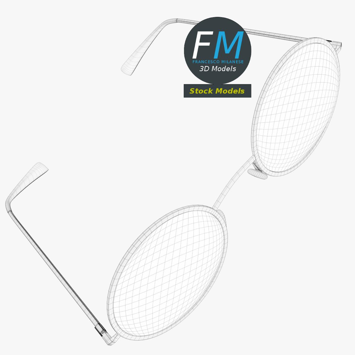 3D-Modell - Runde Sonnenbrille - 08