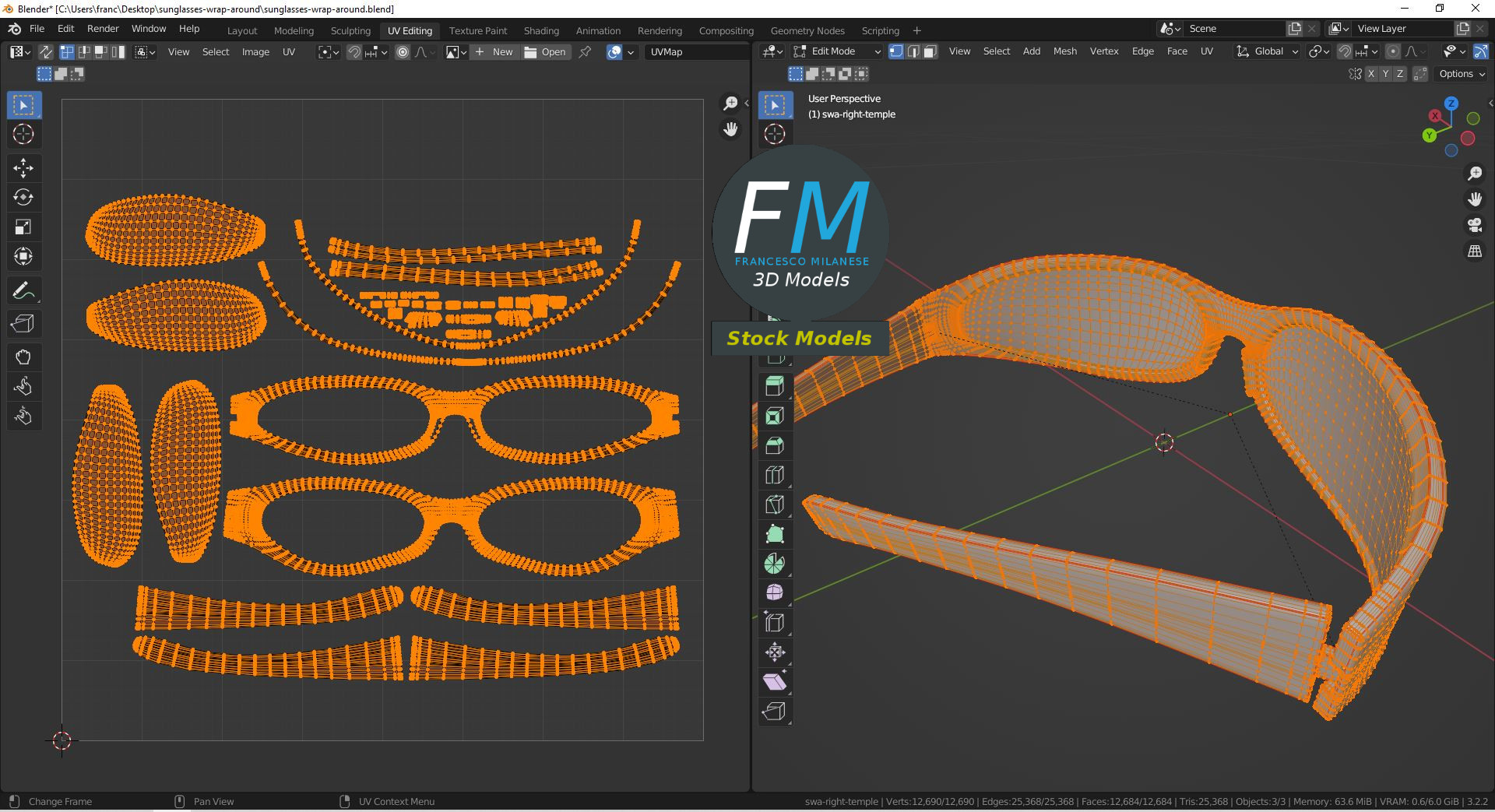 3D-Modell - Wraparound-Sonnenbrille - 10