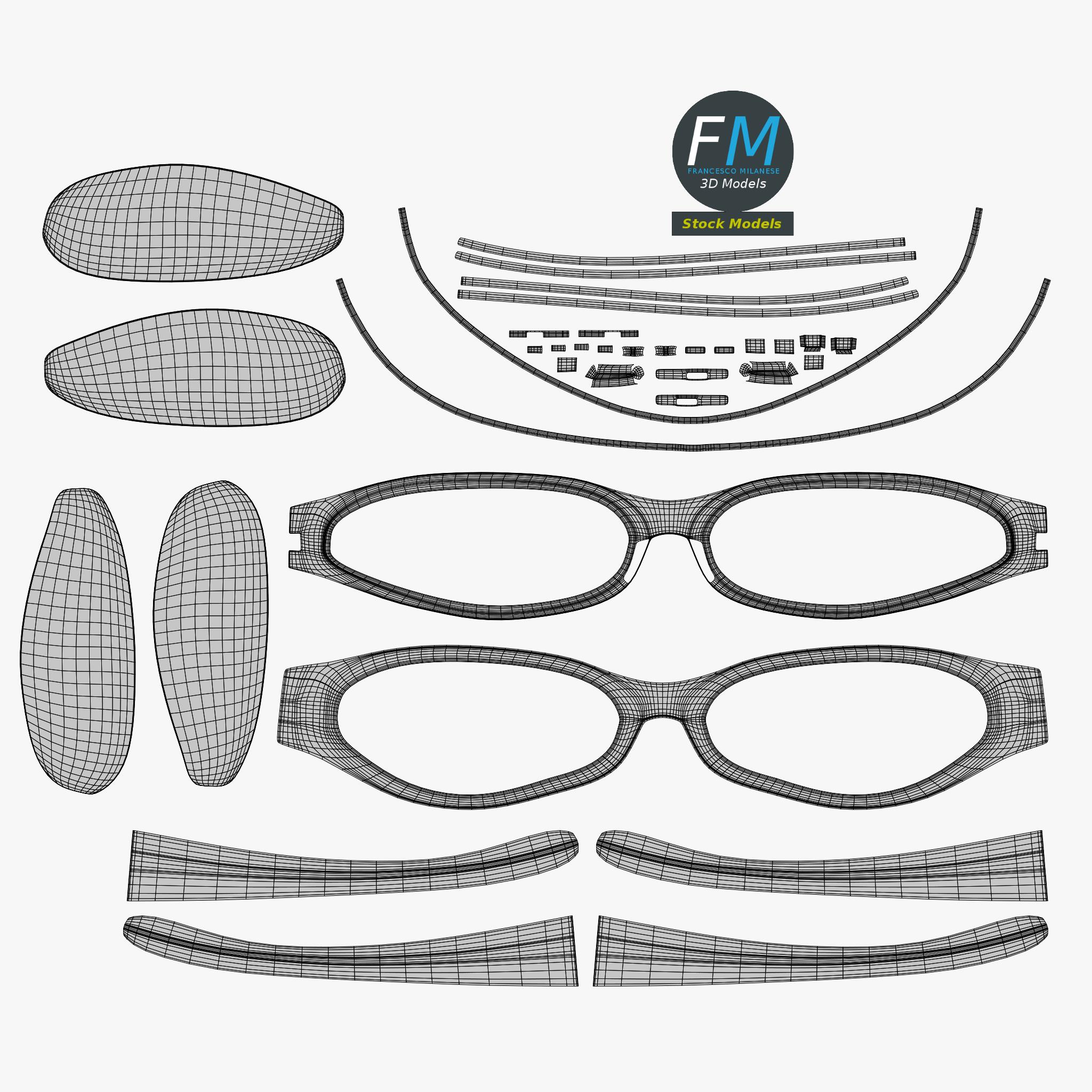 3D-Modell - Wraparound-Sonnenbrille - 11 3D-Modell - Wraparound-Sonnenbrille - 11
