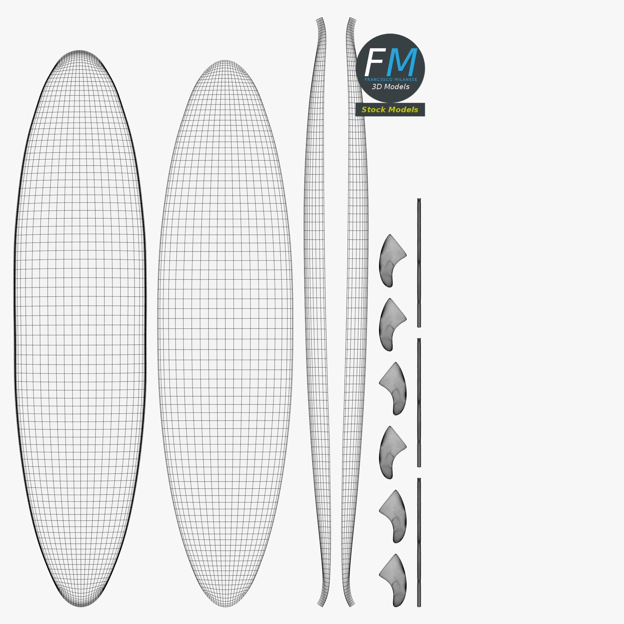 3D-Modell - Surfbrett - 11 3D-Modell - Surfbrett - 11