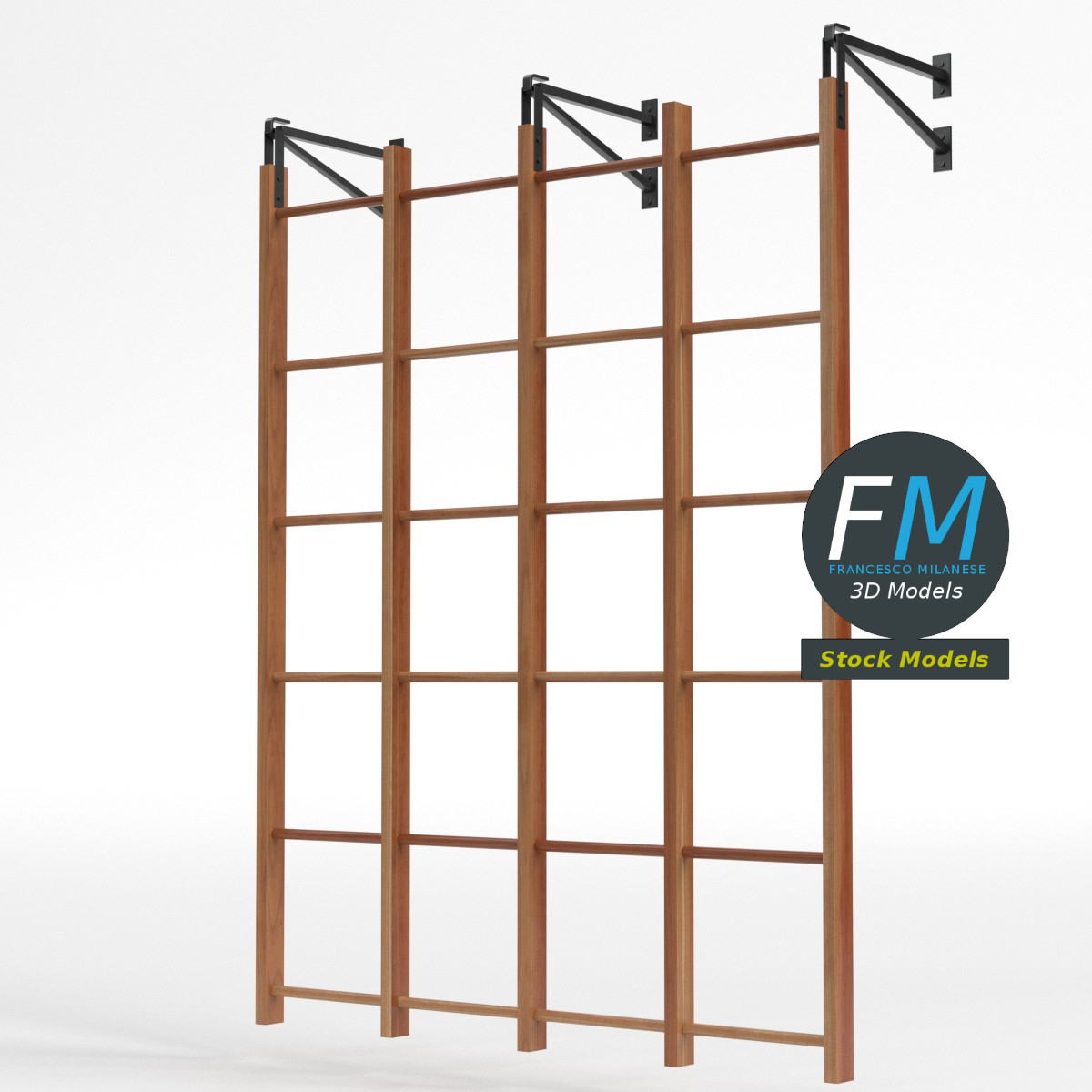 3D-Modell - Schwenkbare Sprossenwand - 01