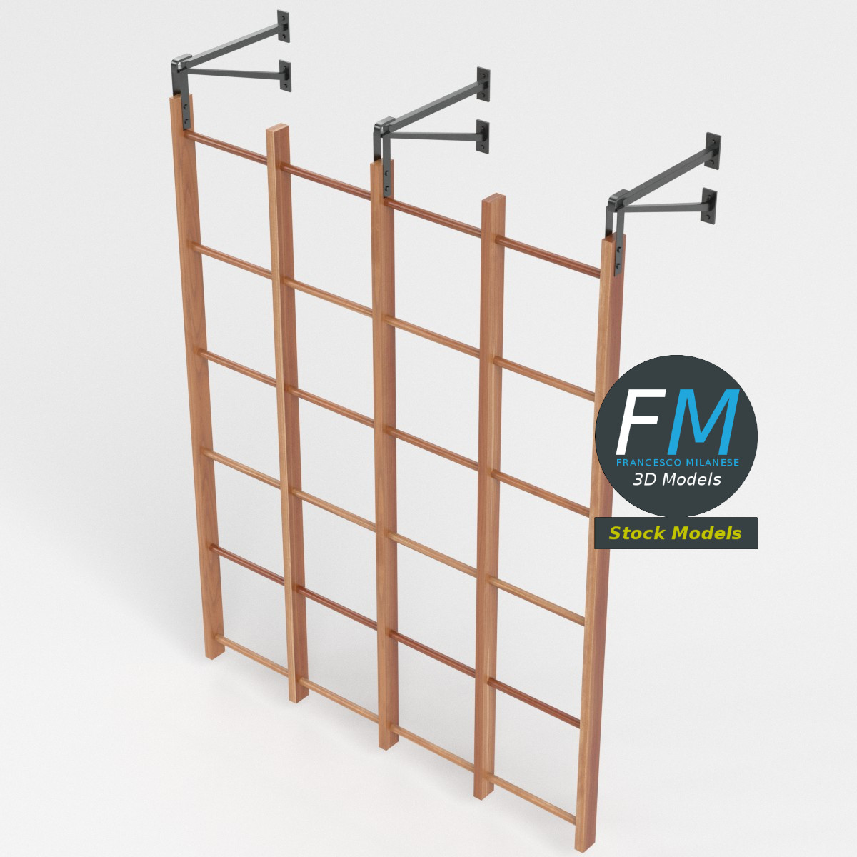 3D-Modell - Schwenkbare Sprossenwand - 02