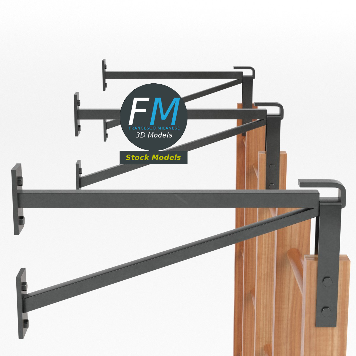 3D-Modell - Schwenkbare Sprossenwand - 04