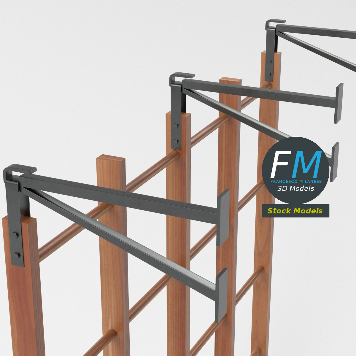 3D-Modell - Schwenkbare Sprossenwand - 05
