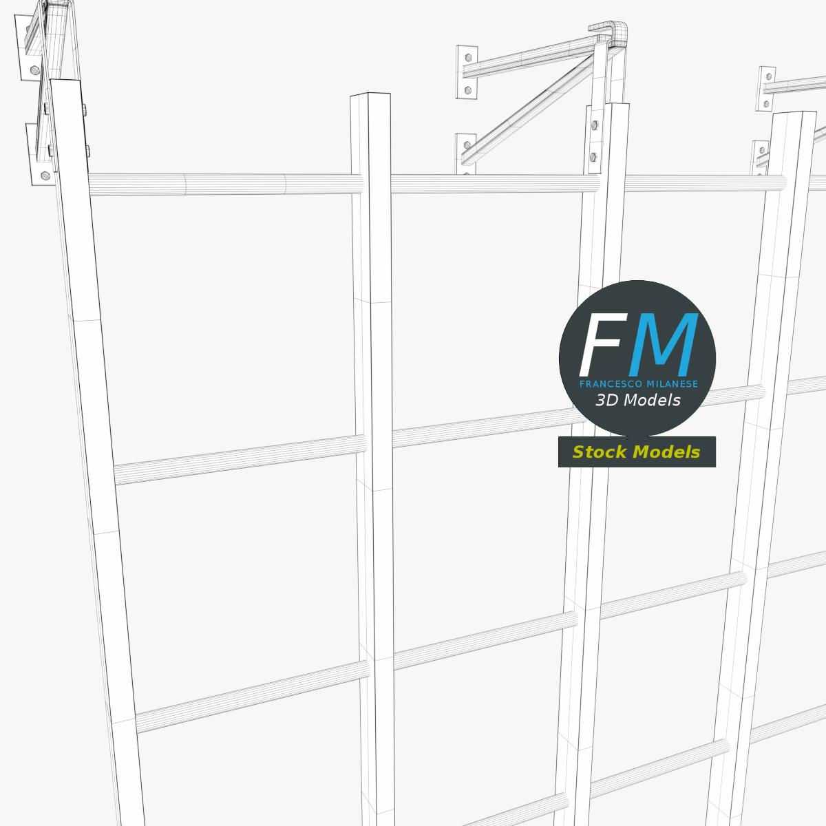 3D-Modell - Schwenkbare Sprossenwand - 07
