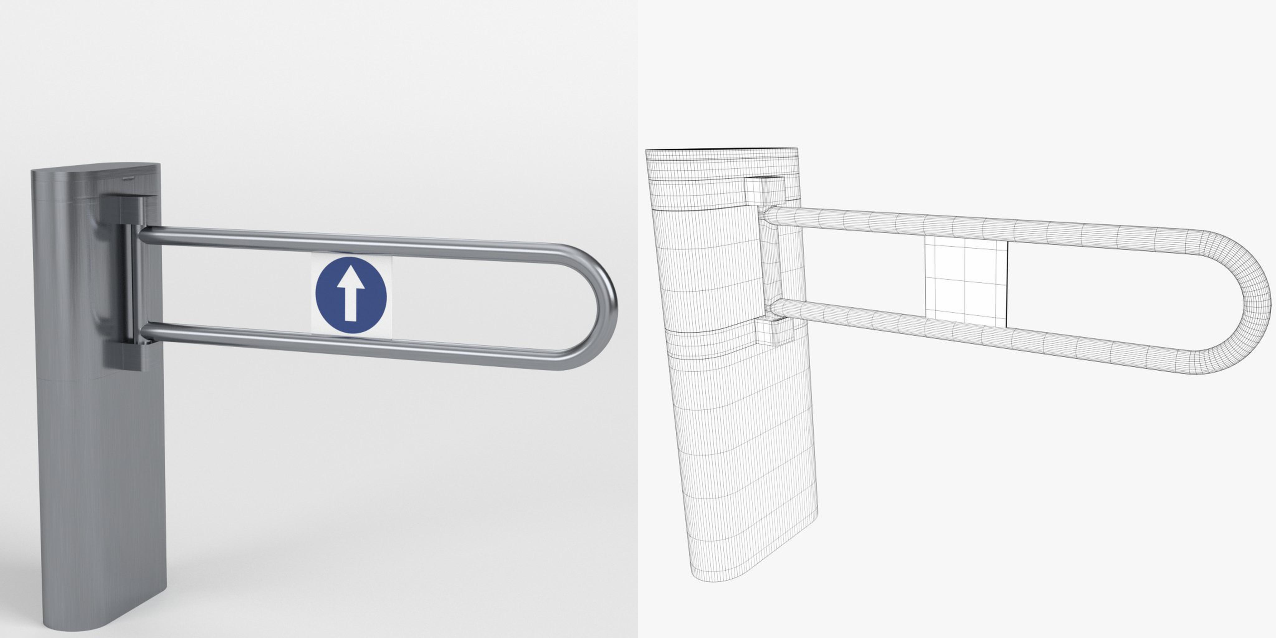 3D-Modell - Schwenkbare Zugangsschranke