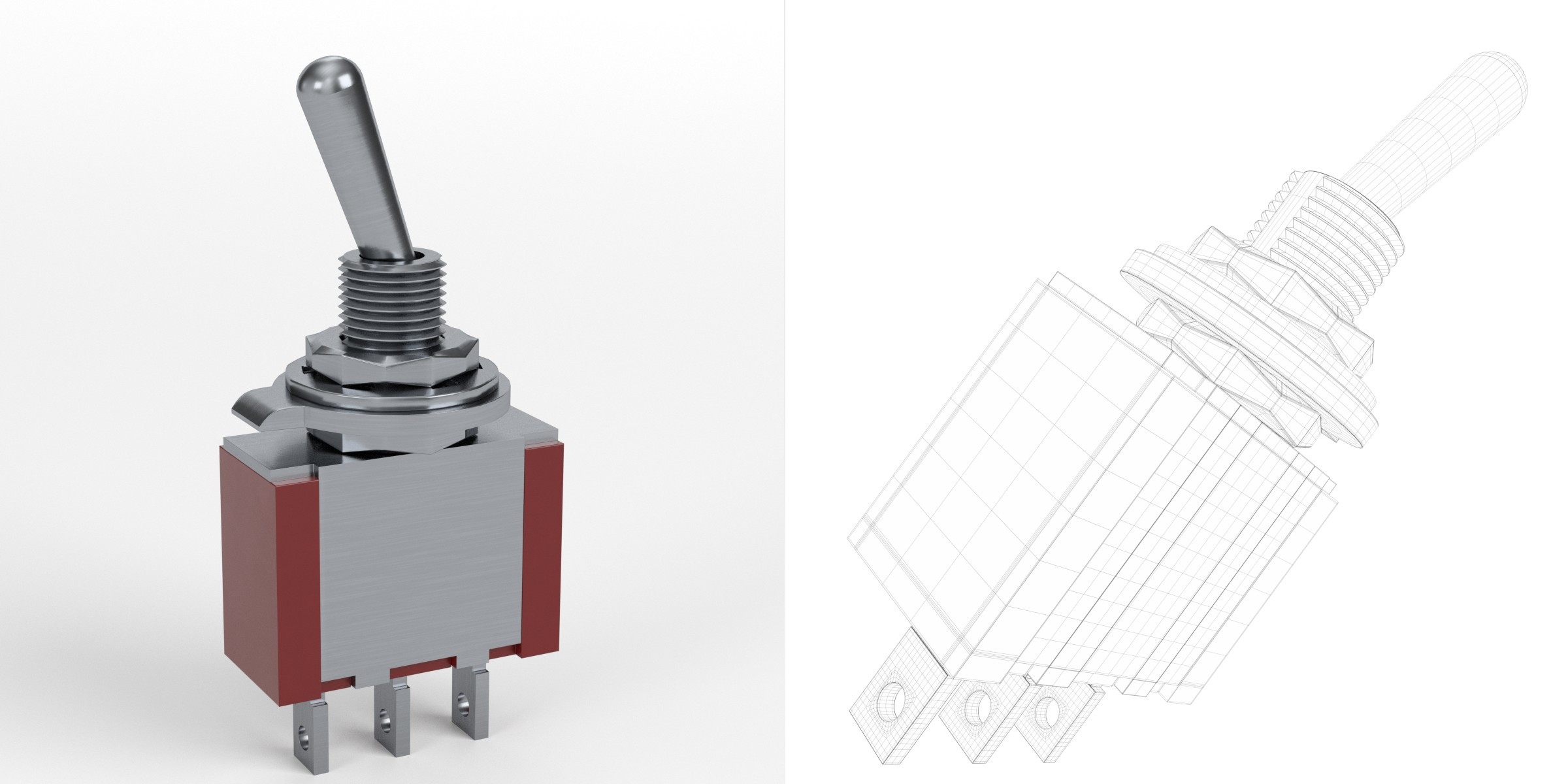 3D-Modell - Kippschalter