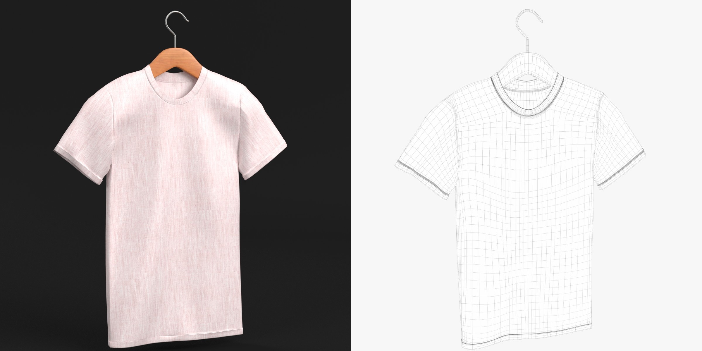 3D-Modell - T-Shirt auf Kleiderbügel