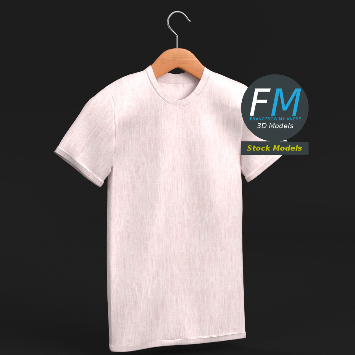 3D-Modell - T-Shirt auf Kleiderbügel - 01