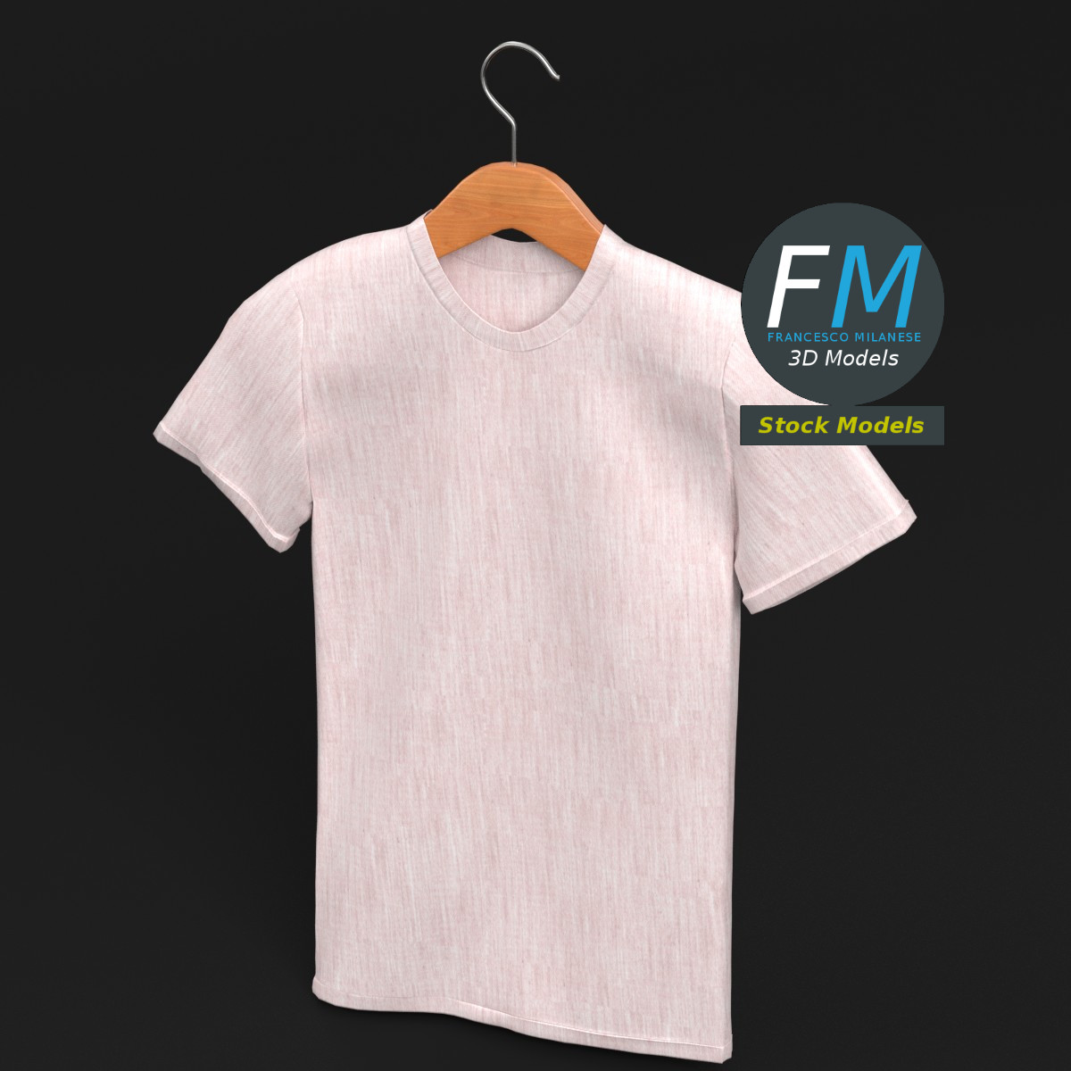 3D-Modell - T-Shirt auf Kleiderbügel - 02